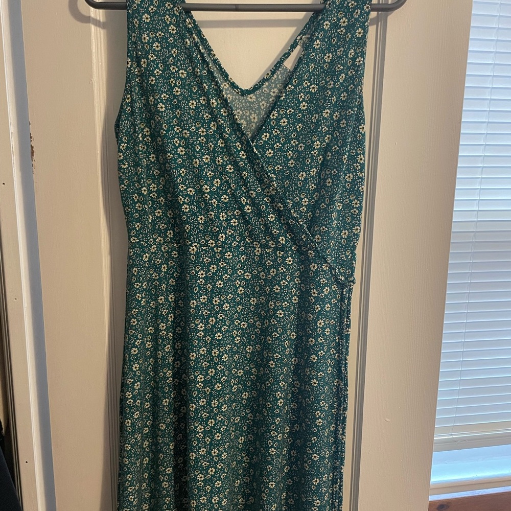 Kaileigh Green Wrap Midi Sundress
